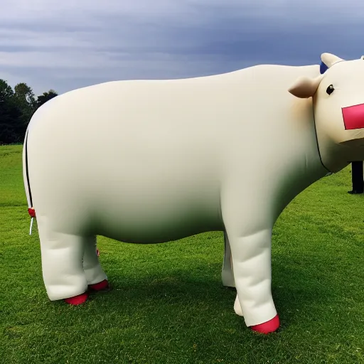 Image similar to an inflatable cow made of rubber