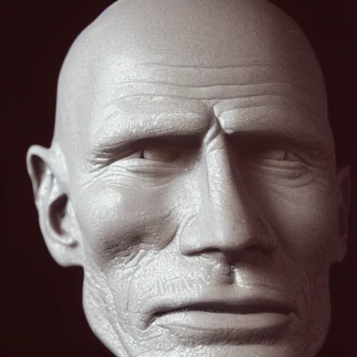 Image similar to Sculpted ruby portrait of Ed Harris, studio lighting, F 1.4 Kodak Portra