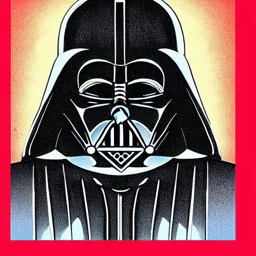 Prompt: darth vader drawn in the style of skeeptieel