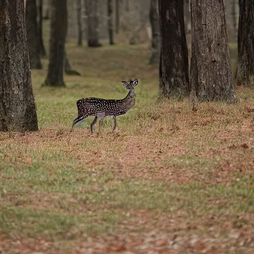 Image similar to a beautiful spotted deer in the woods, canon eos c 3 0 0, ƒ 1. 8, 3 5 mm