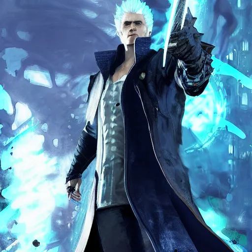 vergil from dmc 5 by greg rutkowski, Stable Diffusion