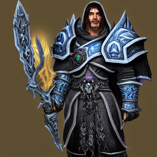 Image similar to world of warcraft lich king profile picture with large chin