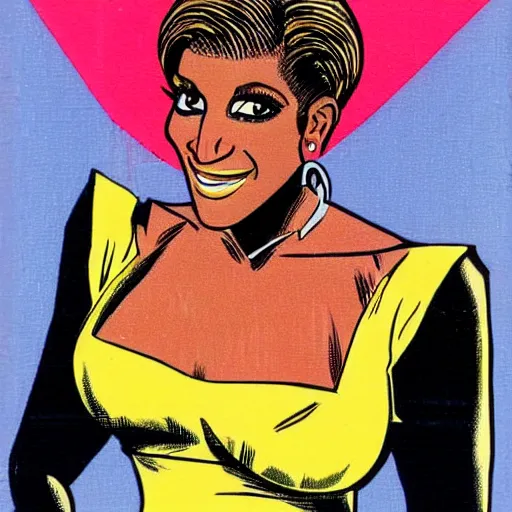 Prompt: a 1 9 8 0 s comic book painting of nene leakes - n 6