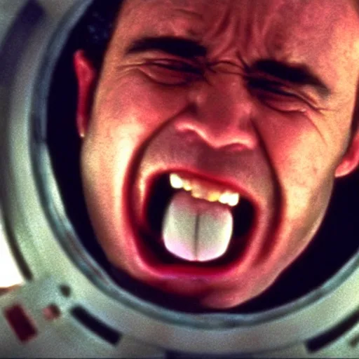 Prompt: A still of Danny Devito screaming in 2001: A Space Odyssey