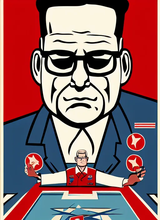 Image similar to propaganda poster hank hill as dictator of north korea, 8 k, trending on artstation