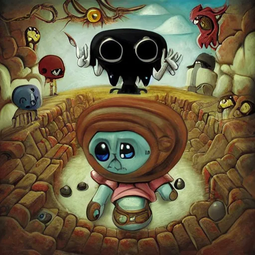 Image similar to the binding of isaac, surrealism