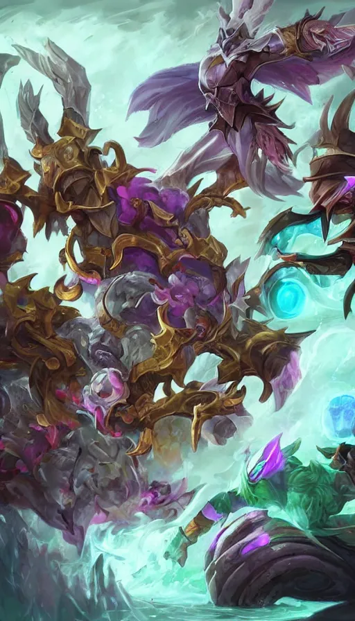 Image similar to life and death mixing together, by league of legends concept artists