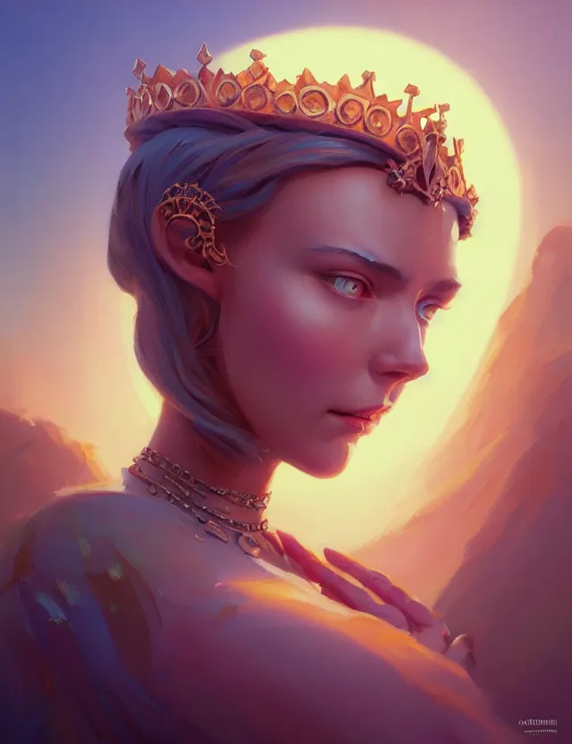 Image similar to close-up portrait of a goddess in crown, by Artem Chebokha by Anka Zhuravleva, Anato Finnstark and Alena Aenami, Angus McKie, Anton Fadeev, by Jesper Ejsing, by RHADS, Makoto Shinkai and Lois van baarle, ilya kuvshinov, rossdraws global illumination, octane render, unreal engine, cinematic counter light, high detail, octane render, 4k