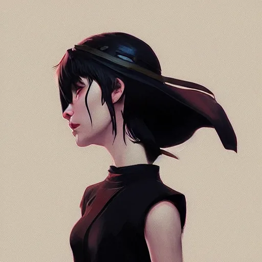 Image similar to a beautiful artwork side profile portrait of a witch by ilya kuvshinov and greg rutkowski, featured on artstation