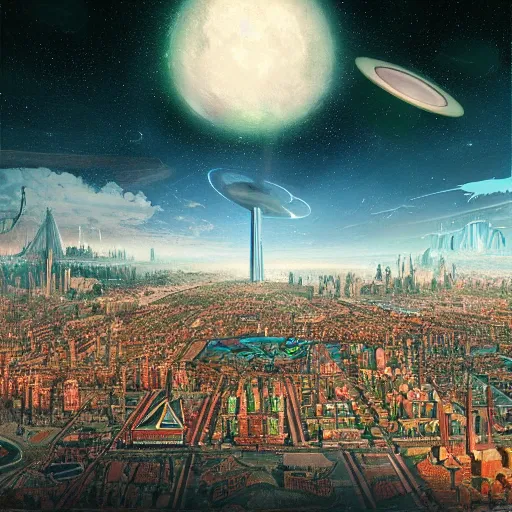 Image similar to Planetary City by Ansel Adams and Bernardo Bellotto, digital painting, chillwave aesthetic!!