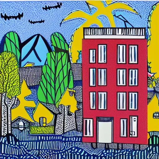 Image similar to The Haunted House on the Hill by Howard Arkley.