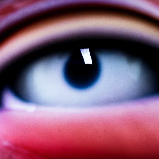 Image similar to very closeup shot, photo of an city inside girls' eye iris , award winning shot