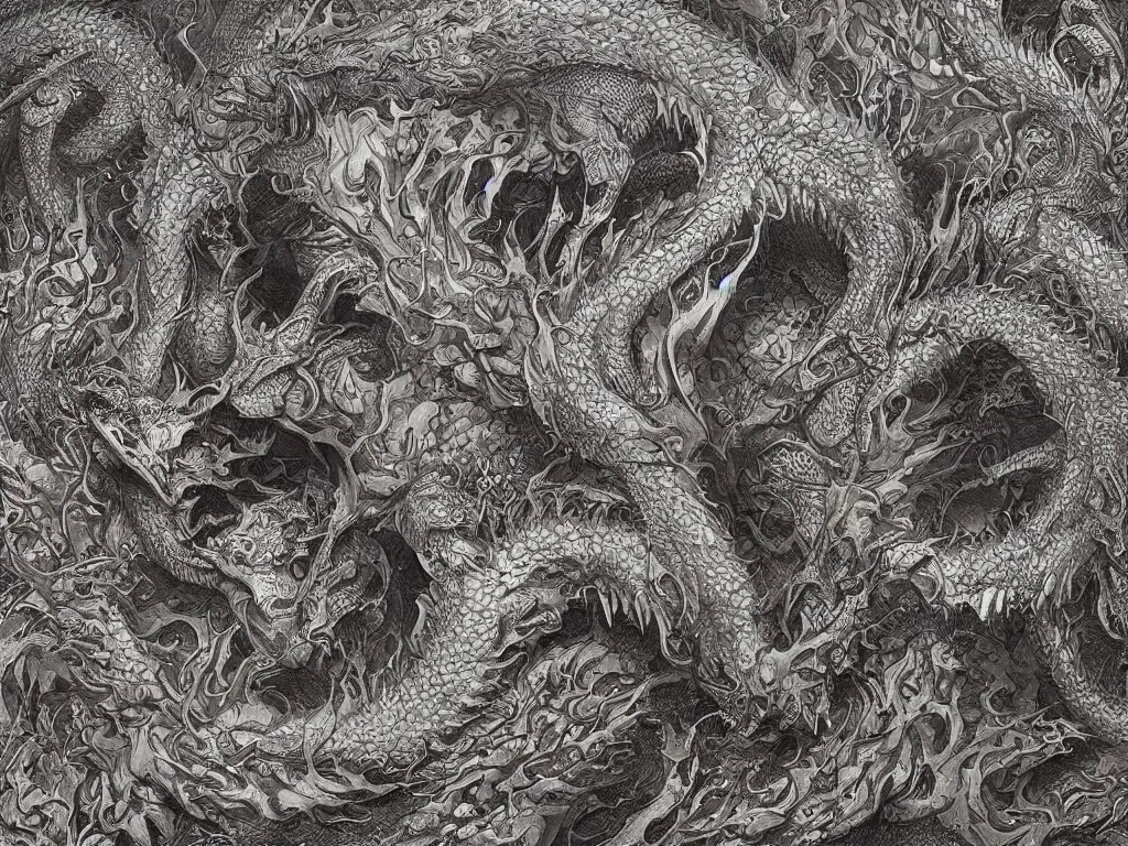 Prompt: dragon,intricate fractal abstraction, artstation, John Kenn Mortensen, Mat Collishaw, complex, ultradetailed and intricate, high resolution