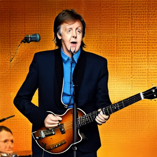 Image similar to paul mccartney singing hey jude in the studio