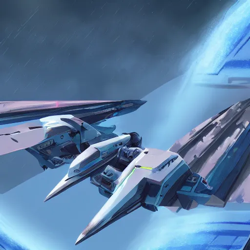 Image similar to an arwing battle over the frozen planet of fortuna, star fox spaceship battle, artstation, highly detailed, concept art, award winning