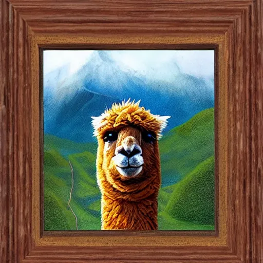 Prompt: a portrait of a alpaca character in a scenic environment by andrews, esao