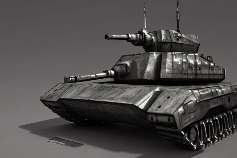 Prompt: cyberpunk concept inspired tank, futuristic look, highly detailed body, very powerful, photorealistic camera shot, bright studio setting, studio lighting, crisp quality and light reflections, unreal engine 5 quality render