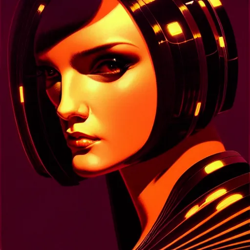 Prompt: medium portrait soft light, by syd mead and joe fenton, inspired by bladerunner, sharp high detail,