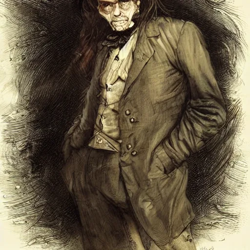 Prompt: mr hyde high resolution, high quality, by jean - baptiste monge