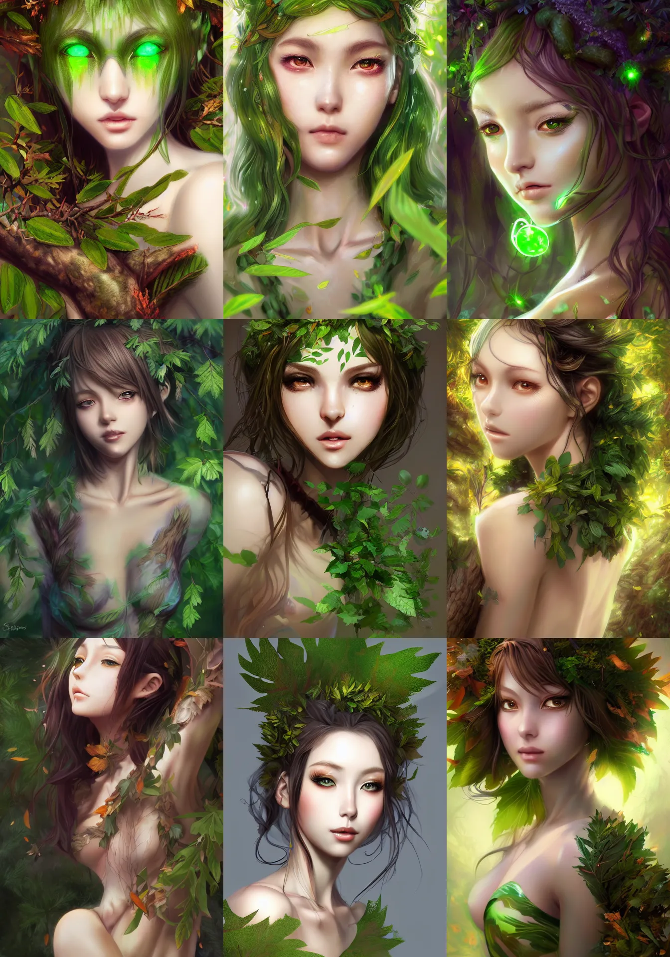 A Realistic Anime Portrait Of A Beautiful Dryad With Stable Diffusion 