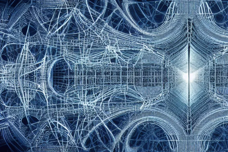 Image similar to a complex organic fractal 3 d ceramic megastructure, cinematic shot, photo still from movie by denis villeneuve