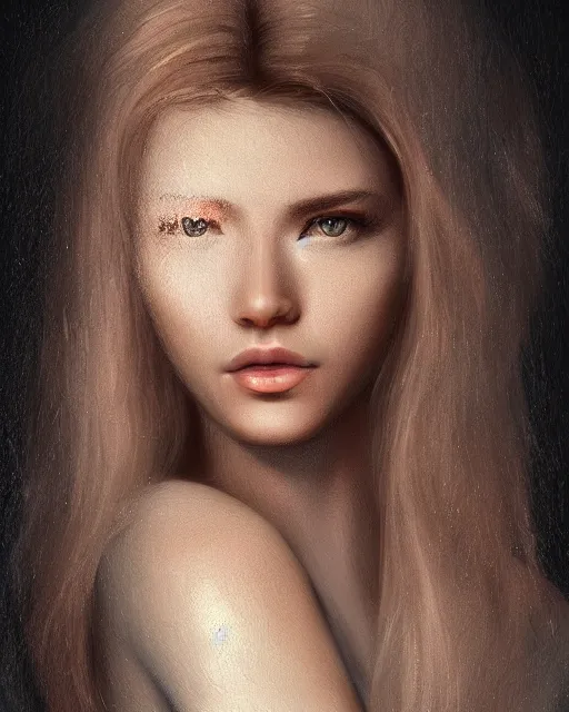 Prompt: Beautiful woman's portrait. Trending on artstation. Digital render by Yury Kantsevich.