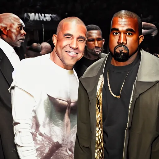 Image similar to kanye west at mr. olympia