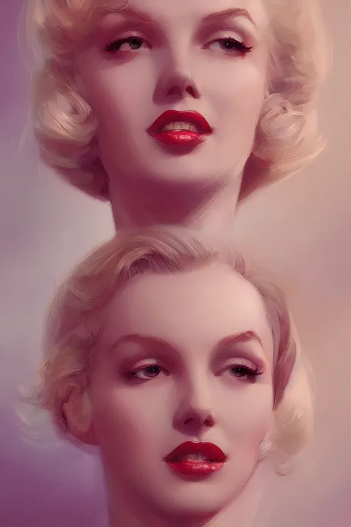 Image similar to portrait of marilyn, intricate, elegant, glowing lights, highly detailed, digital painting, artstation, sharp focus, illustration, fashion, art by wlop, mars ravelo and greg rutkowski