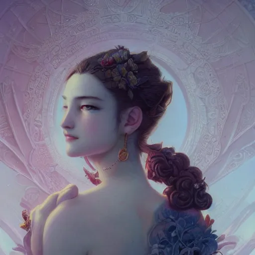 Image similar to aerith gainsborough, intricate, elegant, highly detailed, smooth, sharp focus, award - winning, masterpiece, in the style of tom bagshaw, cedric peyravernay, peter mohrbacher, victo ngai, pinterest, 4 k hd illustrative wallpaper, chinese style