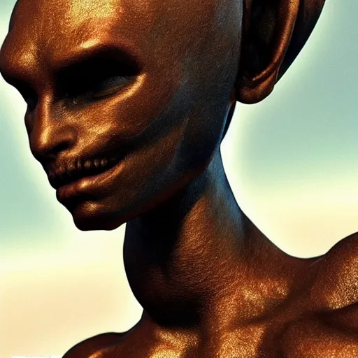 Image similar to beautiful mars alien, extremely human detailed, photo hyper realistic, the best photograph of august, pinterest render, vogue render