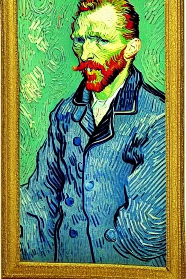 Image similar to winking self - portrait of van gogh, wink and smile, happy vincent