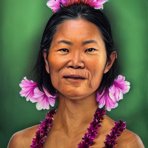Prompt: A photorealistic portrait of a Hawaiian woman, 8k, photorealistic