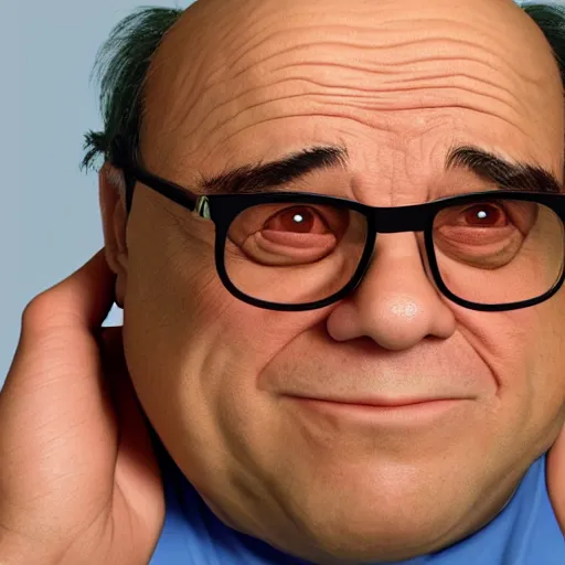 Image similar to a hexagon that looks like danny devito extremely detailed octane render 8k realistic