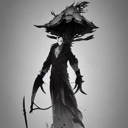 Image similar to a set of clothing design of the magician of the fantasy world, thin young male, black and white tone, 2 d game art, design by cory loftis, fenghua zhong, ryohei hase, ismail inceoglu and ruan jia. artstation, volumetric light, detailed, photorealistic, fantasy, rendered in octane