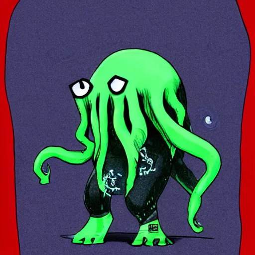 Prompt: cthulhu in a wetsuit
