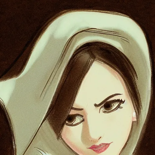 Image similar to milt kahl sketch of victoria justice as princess padme from star wars episode 3