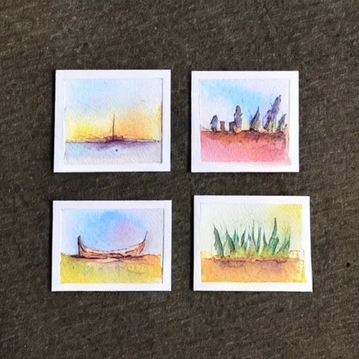 Image similar to tiny warm watercolor prints