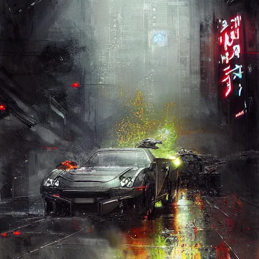 Image similar to mechagodzilla heisei style painting by jeremy mann