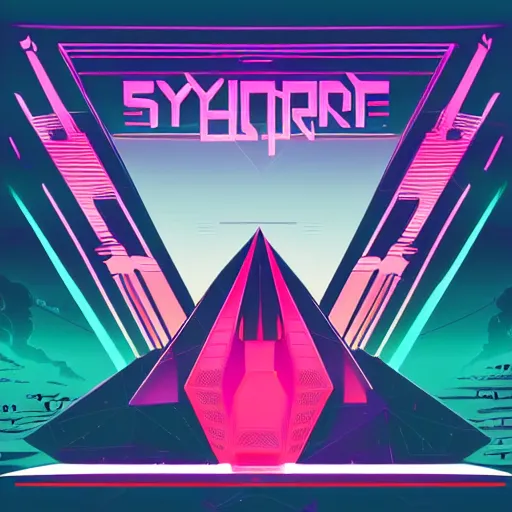 Image similar to synthwave album cover, made in powerpoint with clipart, trending on artstation, highly detailed