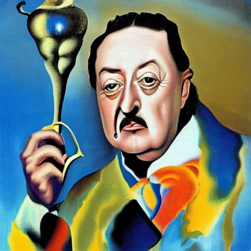 Prompt: salvador dali painting of eric bristow