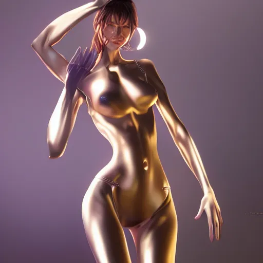 Prompt: beautiful girl, background of hajime sorayama, portrait character concept style trending on artstation concept art detailed octane render cinematic photo - realistic 8 k high detailed