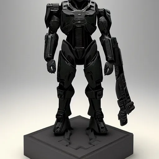 Prompt: master chief sculpted in the style of george tsougkouzidis