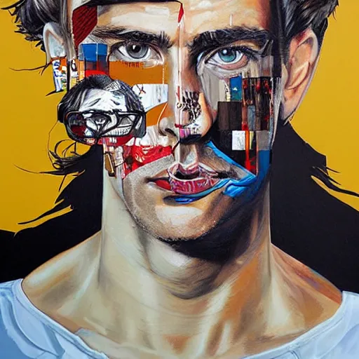 Image similar to portrait of a man, by Sandra Chevrier