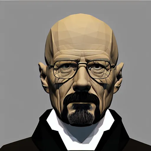 Image similar to low poly model of a Walter White