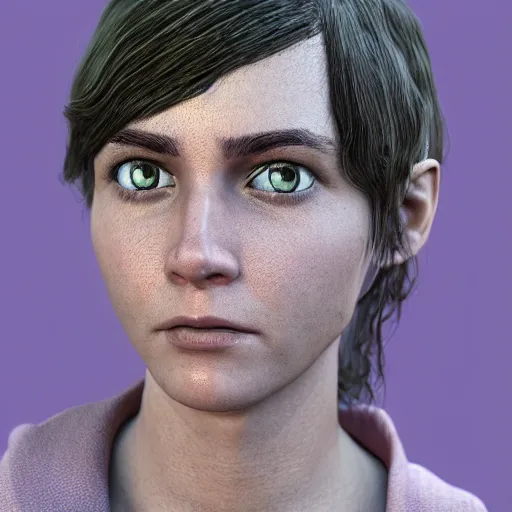 Prompt: A 3d model of female protagonist by Leticia Gillett