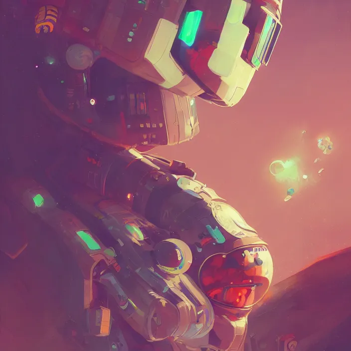 Image similar to a beautiful painting of a cyberpunk astronaut by sergey kolesov and sachin teng and pascal blanche. in style of digital art. colorful comic, symmetry, hyper detailed. octane render. trending on artstation