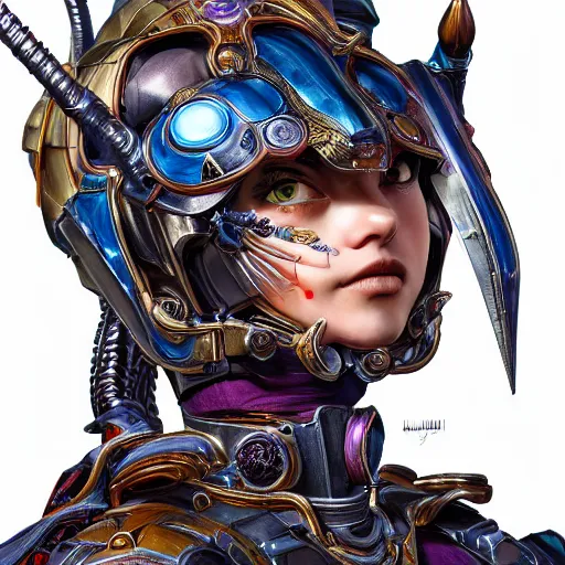 Image similar to studio portrait of lawful good colorful female holy mecha paladin absurdly beautiful, elegant, young sensual graceful woman, ultrafine hyperrealistic detailed face illustration by kim jung gi, irakli nadar, intricate linework, sharp focus, bright colors, matte, octopath traveler, final fantasy, unreal engine highly rendered, global illumination, radiant light, intricate environment