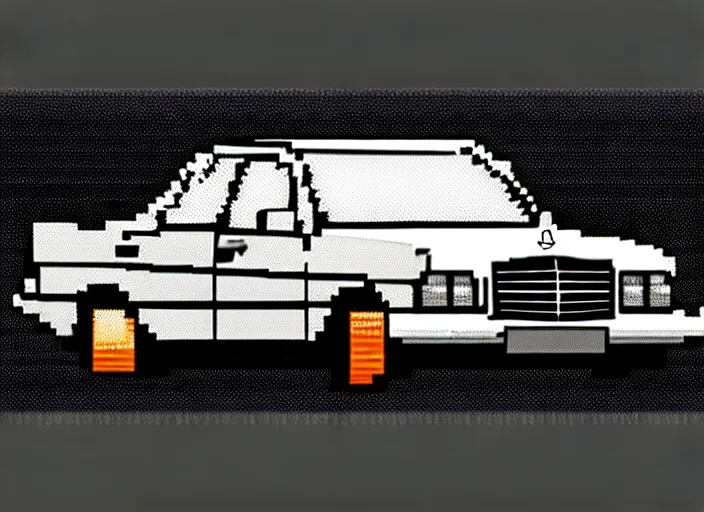 Image similar to burning wrecked mercedes 1 2 4, pixelart, monochrome gameboy, award winning. dramatic. trending on artstation, low resolution sync