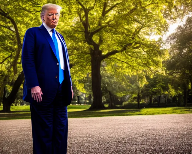 Prompt: award winning 5 5 mm portrait photo of trump as songoku, in a park by stefan kostic. soft light. nikon d 7 5 0