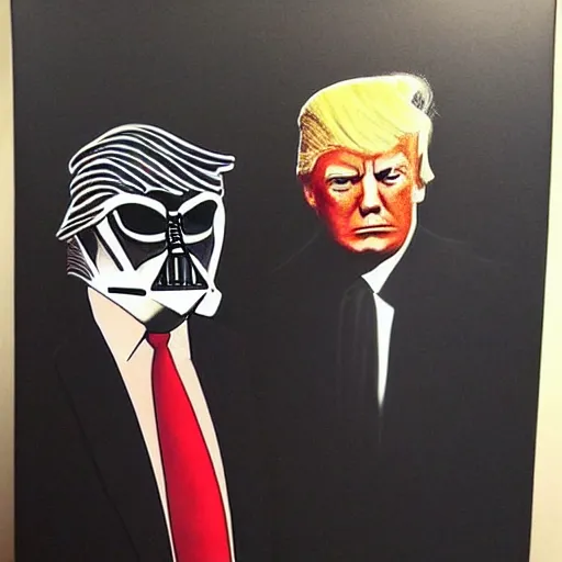 Prompt: a mixture of Donald Trump and Darth Vader. Artistic.